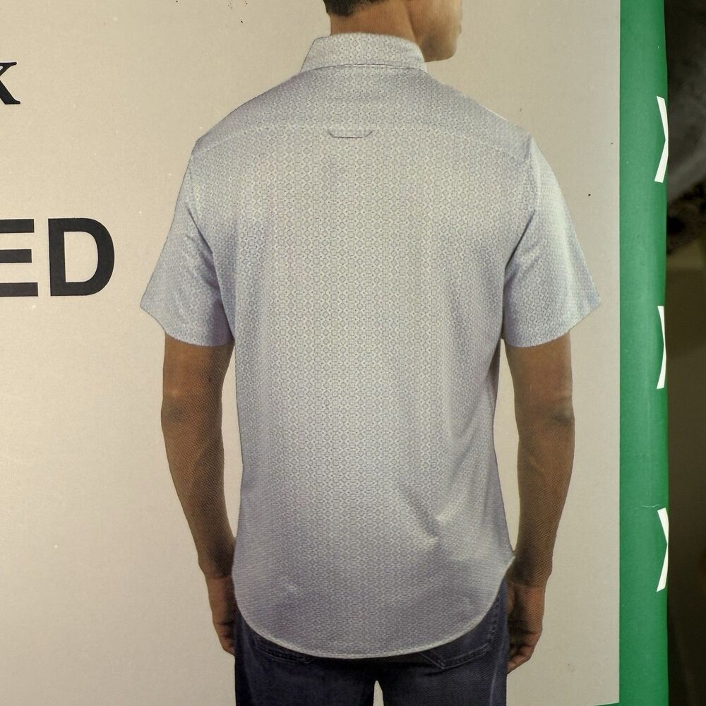 Jachs New York Men's Short Sleeved Shirt, White Printed Collared Button Up XL - Picture 6 of 6